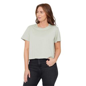 Be You Womens/Ladies Crew Neck Boxy Crop T-Shirt / Green